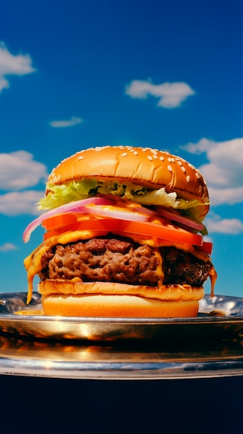 Photorealistic burger meal