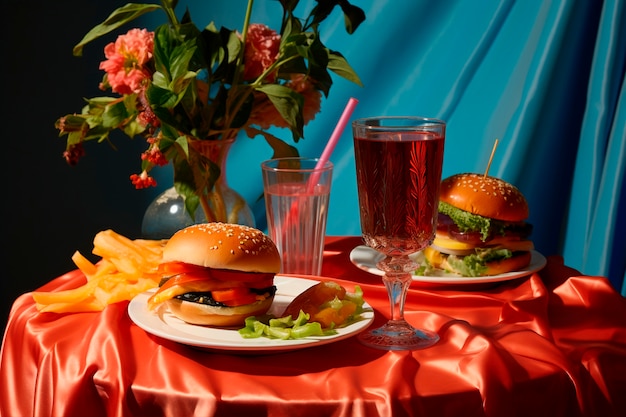 Free Photo photorealistic burger meal