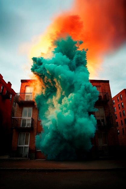 Free photo photorealistic colorful smoke