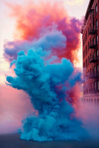 Free photo photorealistic colorful smoke