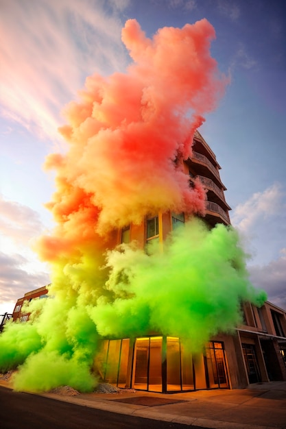 Free photo photorealistic colorful smoke