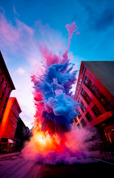 Photorealistic colorful smoke