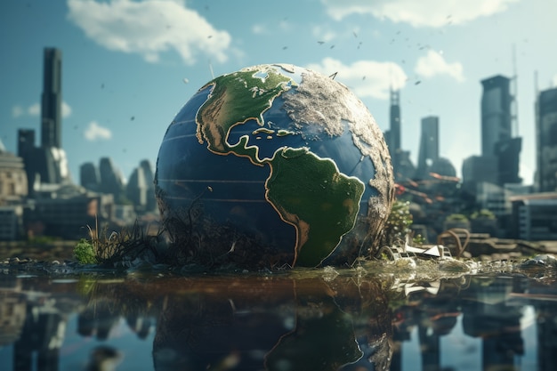 Photorealistic earth planet