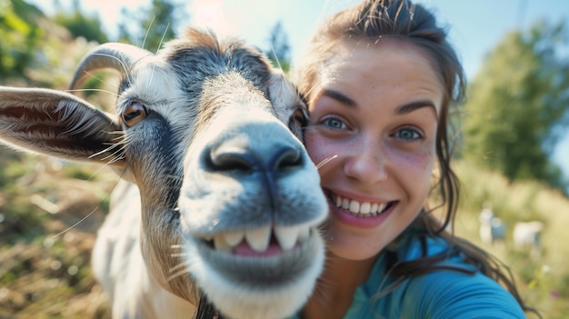 Free photo photorealistic  goat farm