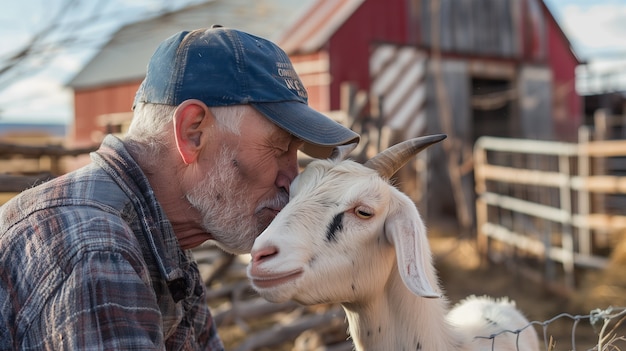 Photorealistic  goat farm