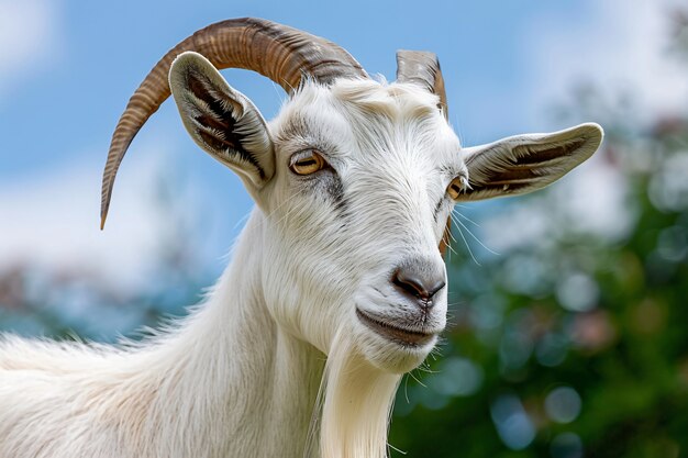 Photorealistic goat in nature