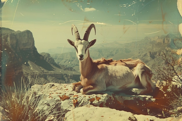 Free photo photorealistic goat in nature