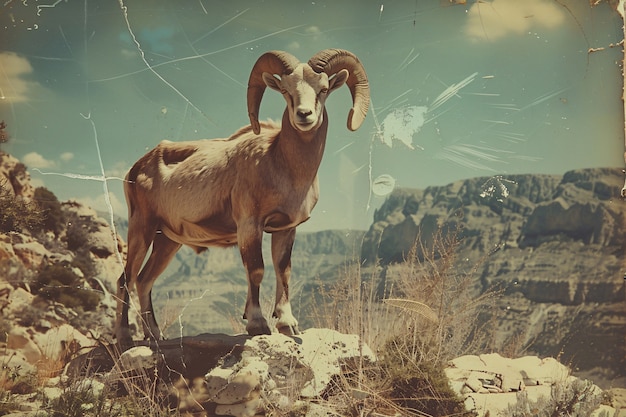 Free photo photorealistic goat in nature