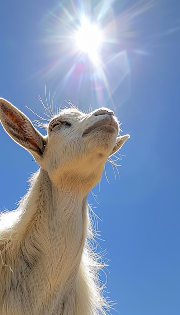 Photorealistic goat in nature