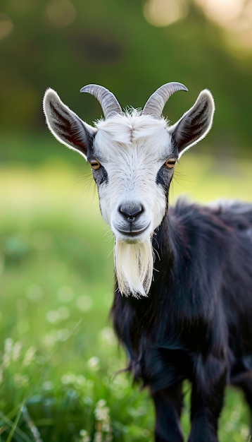 Photorealistic goat in nature