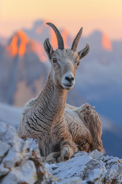 Free photo photorealistic goat in nature