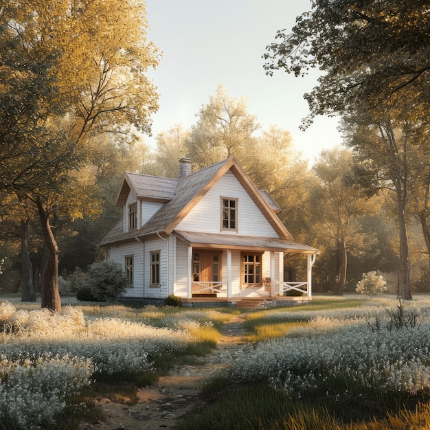 Free Photo photorealistic house with wooden architecture and timber structure