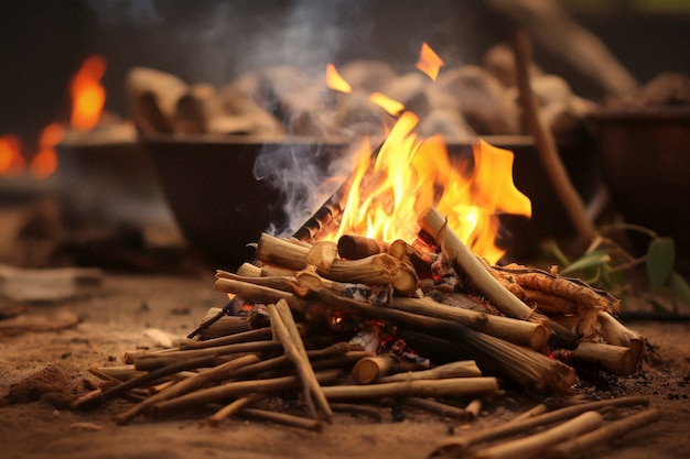 Free photo photorealistic lohri festival celebration with campfire