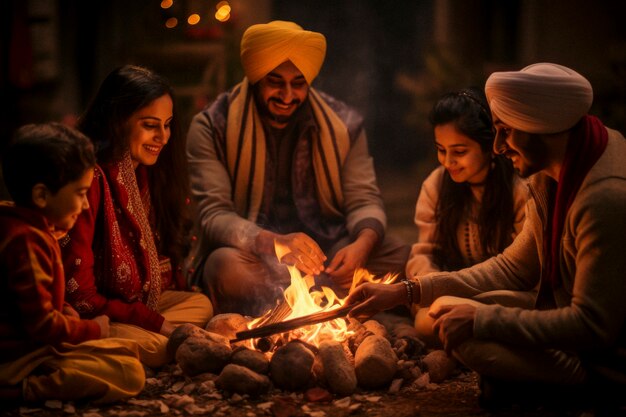 Photorealistic lohri festival celebration with people