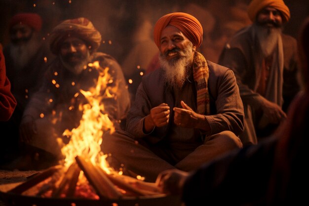 Free photo photorealistic lohri festival with man celebrating