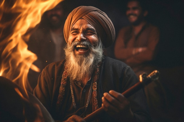 Free photo photorealistic lohri festival with man celebrating