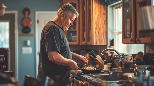 Free photo photorealistic man doing house chores