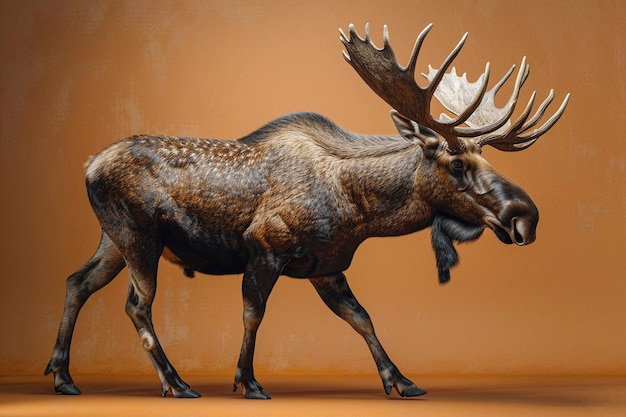 Photorealistic moose in studio