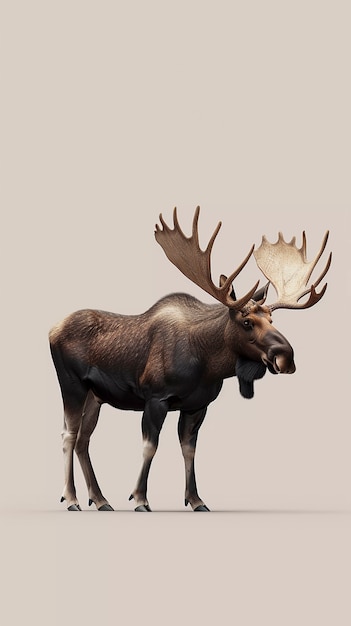 Photorealistic moose in studio