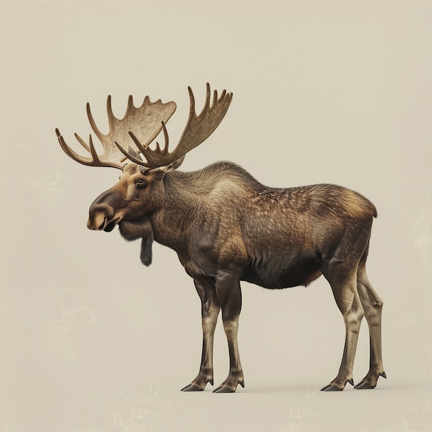 Photorealistic moose in studio