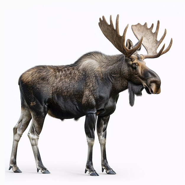 Photorealistic moose in studio