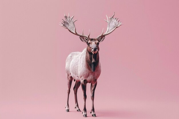 Photorealistic moose in studio