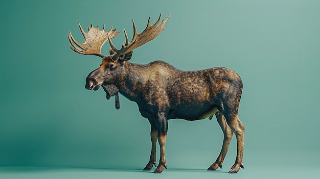 Photorealistic moose in studio