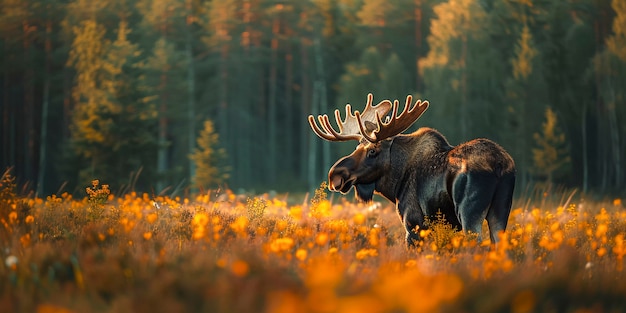 Free photo photorealistic moose in the wild