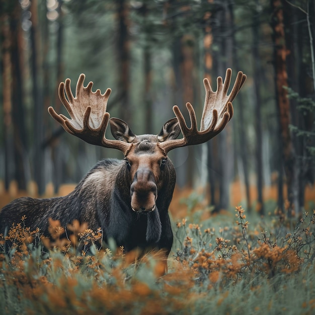 Free photo photorealistic moose in the wild