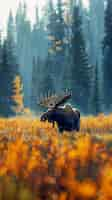 Free photo photorealistic moose in the wild