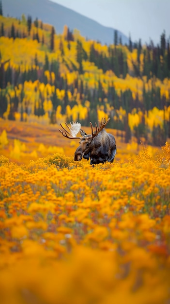 Free photo photorealistic moose in the wild