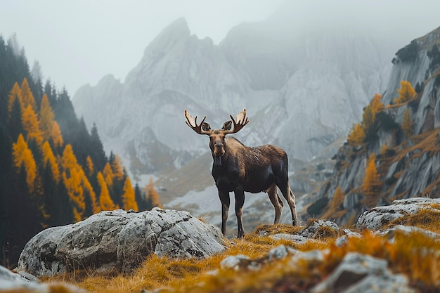 Free photo photorealistic moose in the wild