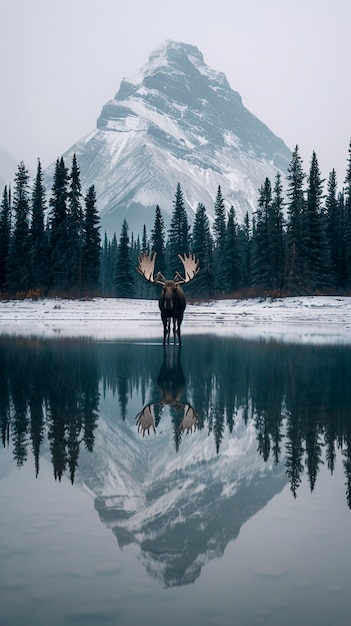 Free Photo photorealistic moose in the wild