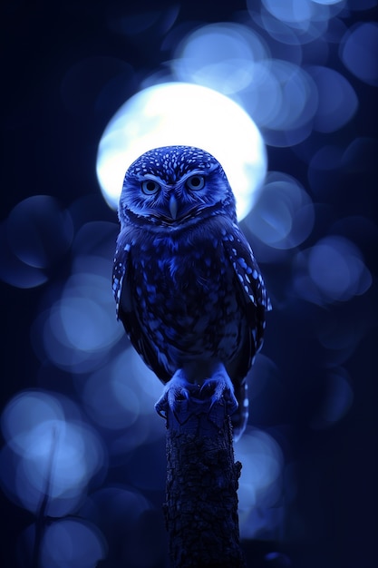 Free photo photorealistic owl during the night time