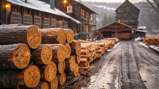 Free photo photorealistic perspective of wood logs in the timber industry