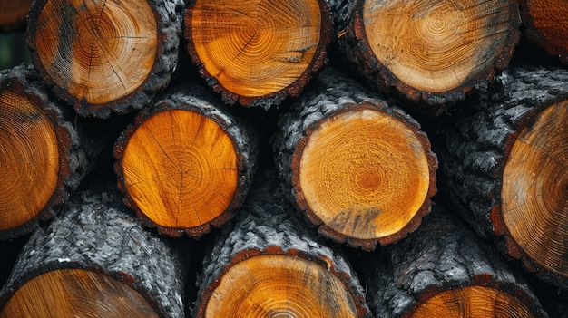 Photorealistic perspective of wood logs