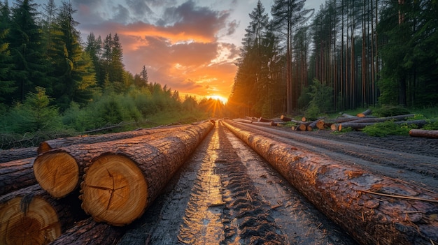 Free Photo photorealistic perspective of wood logs