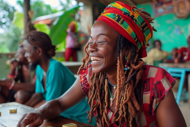 Free photo photorealistic portrait of african rastafarian woman with dreads