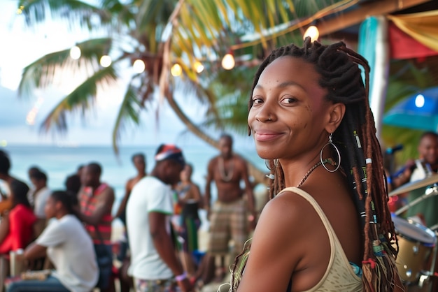 Free Photo photorealistic portrait of african rastafarian woman with dreads