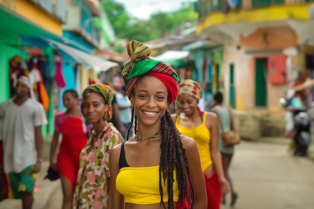 Free photo photorealistic portrait of african rastafarian woman with dreads