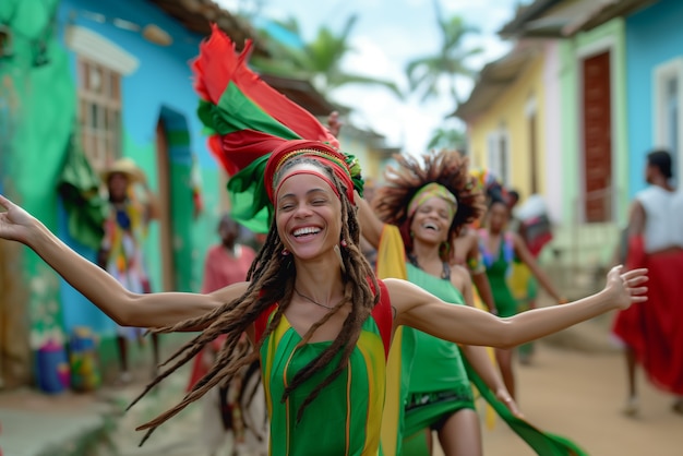 Free photo photorealistic portrait of african rastafarian woman with dreads