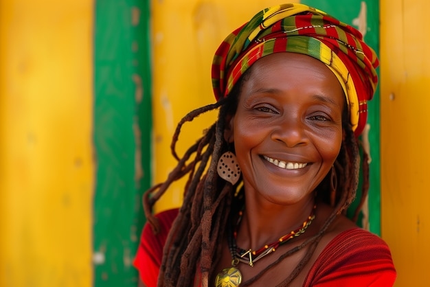 Free photo photorealistic portrait of african rastafarian woman with dreads