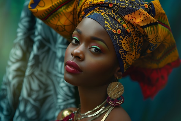 Photorealistic portrait of african woman