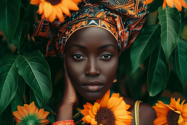 Photorealistic portrait of african woman