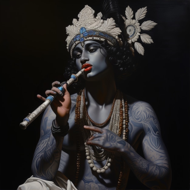 Free Photo photorealistic representation of deity krishna