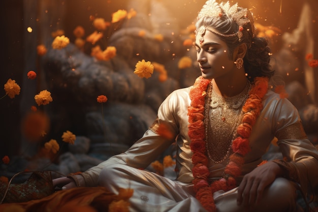 Free Photo photorealistic representation of deity krishna