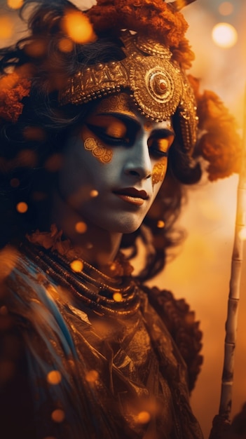 Free photo photorealistic representation of deity krishna