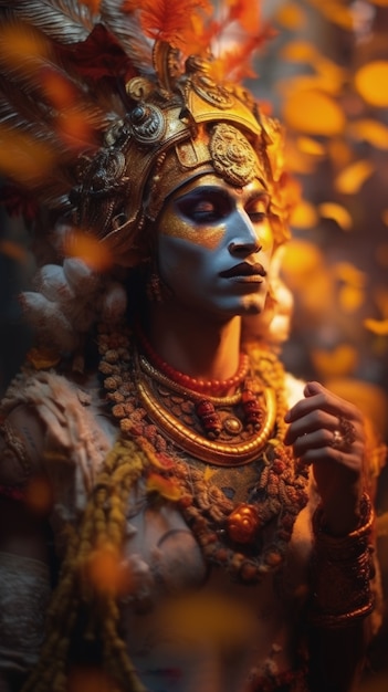 Free Photo photorealistic representation of deity krishna