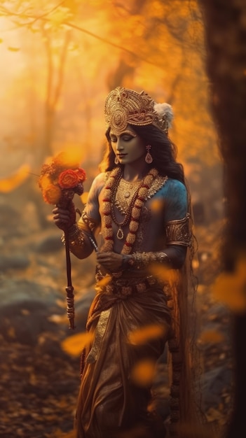 Free Photo photorealistic representation of deity krishna