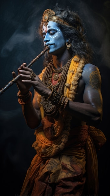 Free photo photorealistic representation of krishna  deity